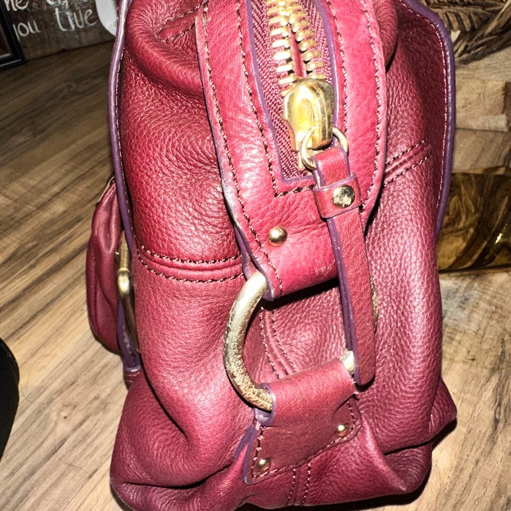 Michael Kors Merlot Leather Shoulder Bag - Picture 15 of 17
